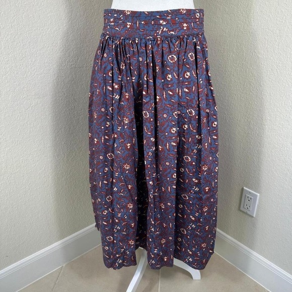 Joie ALine Midi Skirt Womens 10‎ Purple Boho Dark Academia Cottagecore Retro - Picture 4 of 8